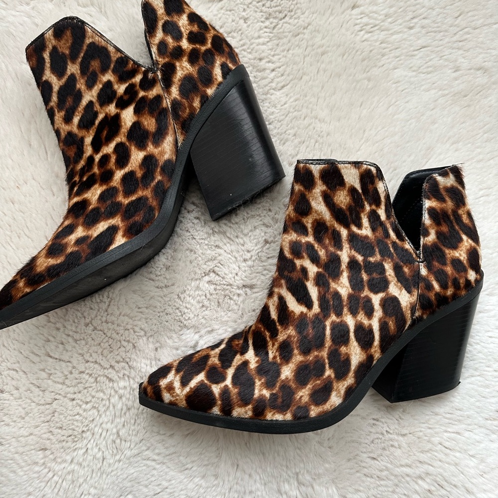 Gianni Bini Leopard Print Ankle Boots